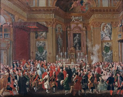"Ferdinand IV wordt beëdigd als koning van Napels". door Michele Foschini