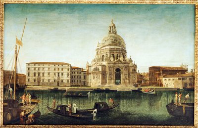 Santa Maria della Salute, Venetië, met Gondels op het Grote Kanaal door Michele Marieschi
