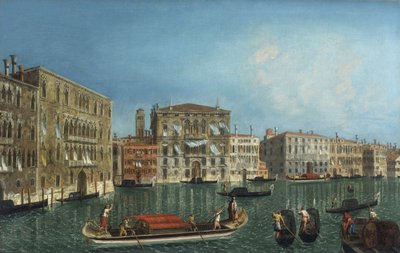 Het Canal Grande met Palazzo Foscari en Palazzo Balbi door Michele Marieschi