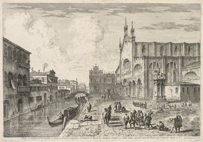 Gezichten van Venetië: Campo S. S. Giovanni e Paolo door Michele Marieschi
