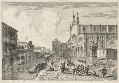 Gezichten op Venetië: Campo S. S. Giovanni e Paolo, 1741 door Michele Marieschi