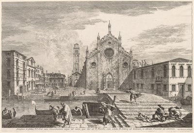Gezichten van Venetië: Campo dei Frari door Michele Marieschi