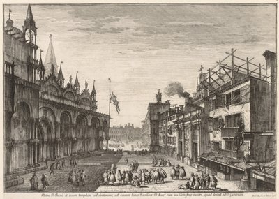 Gezichten van Venetië: Piazzetta S. Basso door Michele Marieschi