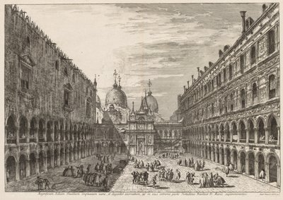 Gezichten van Venetië: De binnenplaats van het Dogepaleis, 1741 door Michele Marieschi