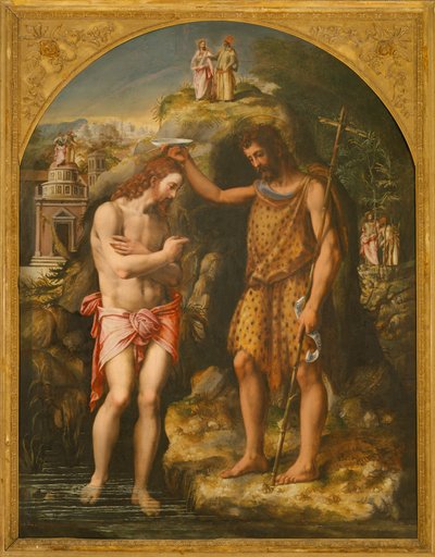 Doop en Verzoeking van Christus door Michele di Ridolfo Tosini