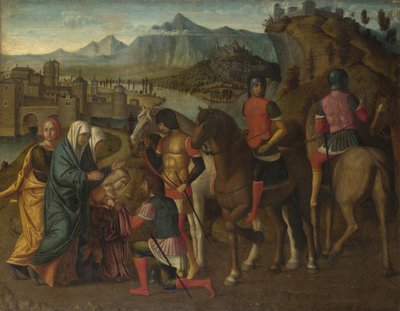 Coriolanus overgehaald door zijn familie om Rome te sparen, ca. 1500 door Michelle da Verona