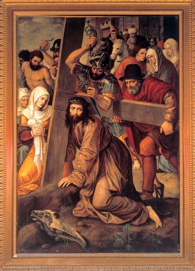 Christus draagt het kruis door Michiel I Coxie or Coxcie
