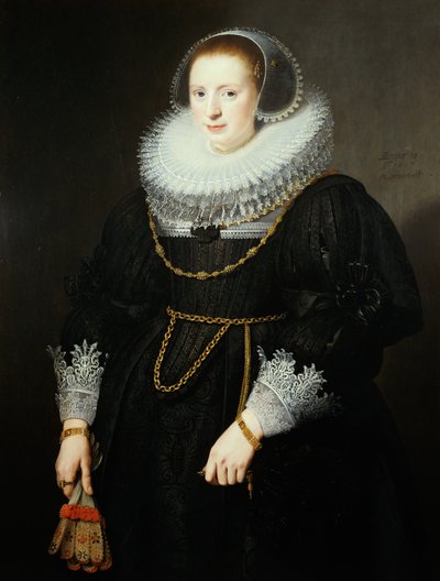 Portret van een Meisje, 18 jaar oud door Michiel Jansz van Miereveld
