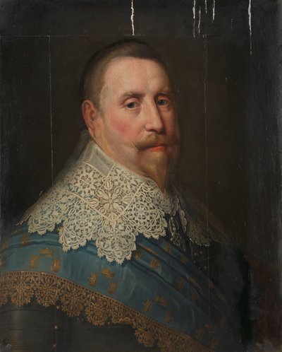 Portret van Gustav II Adolf (1594-1632), koning van Zweden door Michiel Jansz van Mierevelt (copy after)