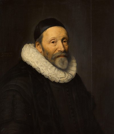 Portret van Johannes Wtenbogaert (1557-1644) door Michiel Jansz van Mierevelt (workshop of)