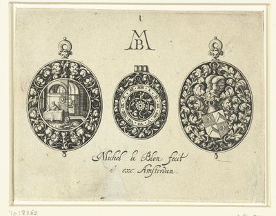 Twee horlogekasten en een wijzerplaat, ca. 1620-26 door Michiel Le Blon