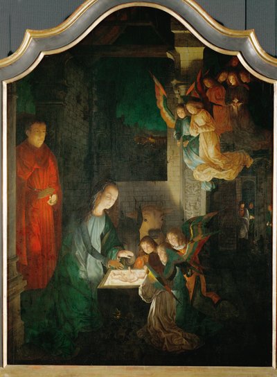 Heilige Nacht (schilderij op eikenhout) door Michiel Sittow