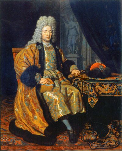 Portret van François Lefort 1656-1699, 1698 door Michiel van Musscher