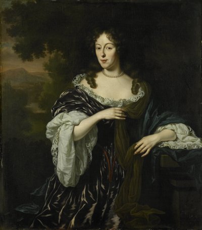 Portret van Maria Schaep, vrouw van Hendrick Bicker door Michiel van Musscher