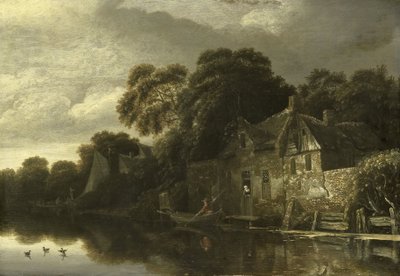 Oude Cottage aan het Water door Michiel van Vries