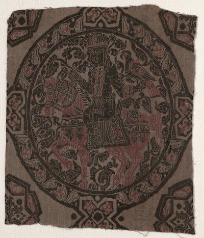 Fragment met ruiter valkenier koning, Iran of Irak, Abbasid periode door Middle Eastern