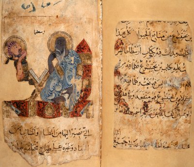 Or. 2784, ff.95v-96, De wijze Aristoteles en een leerling door Middle Eastern School