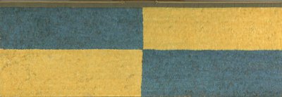 Paneel met rechthoeken van blauw en geel verenwerk, c. A.D.650-850 door Middle Horizon Epoch 2A