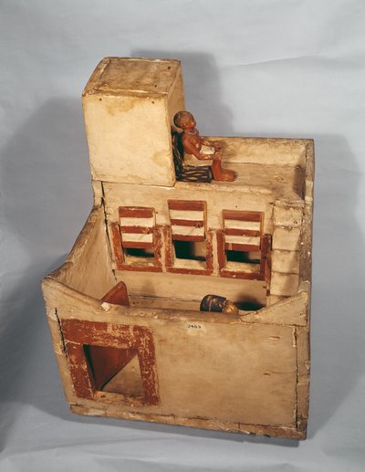 Houten model van een graanschuur met figuren, ca. 2000-1800 v.Chr. door Middle Kingdom Egyptian