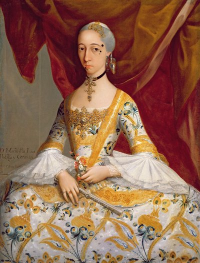 Dona Maria de la Luz Padilla y Cervantes door Miguel Cabrera