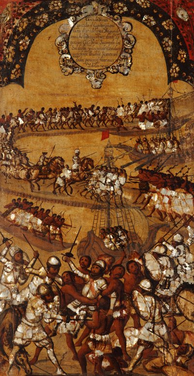 De verovering van Mexico, Paneel XXI door Miguel Gonzalez