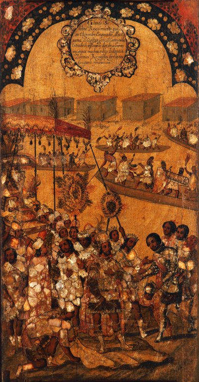 De Verovering van Mexico, Paneel X, c.1696-1715 door Miguel Gonzalez