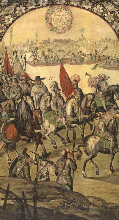 De verovering van Mexico door Hernan Cortes door Miguel and Juan Gonzalez