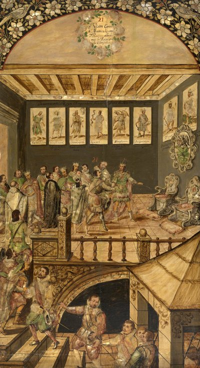 Het bezoek van Hernando Cortes aan Montezuma in 1520 door Miguel and Juan Gonzalez