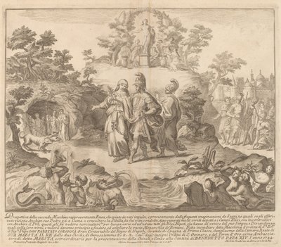 Aeneas en de Cumeense Sibylle, voor het "Chinea" Festival door Miguel de Sorellò after Francisco Preciado