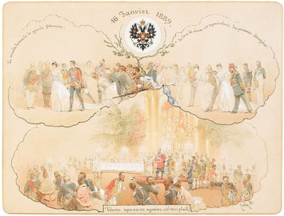 Een bal in de Heraldische Hal in het Winterpaleis door Mihaly von Zichy