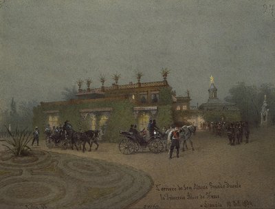 Aankomst van Alice, Prinses van Hessen, in Livadia op 10 oktober 1894, 1895 door Mihaly von Zichy