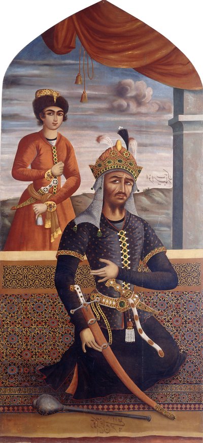 Portret van Afrasiyab, koning van Turan, c.1803-4 door MihrAli