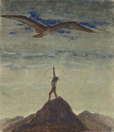 Het Teken van Boogschutter (Uit de Cyclus ""Zodiac"") door Ciurlionis, Mikalojus Konstantinas (1875-1911) door Mikalojus Konstantinas Čiurlionis