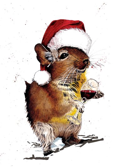 Kerst Degu op Wit, 2020 door Mike Davis