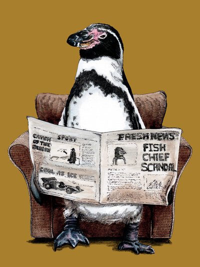 Pensioen Pinguïn op Goudgeel, 2020 door Mike Davis