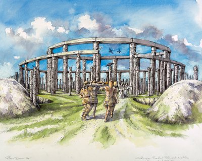 Woodhenge, 25e eeuw v.Chr. door Mike Seaforth