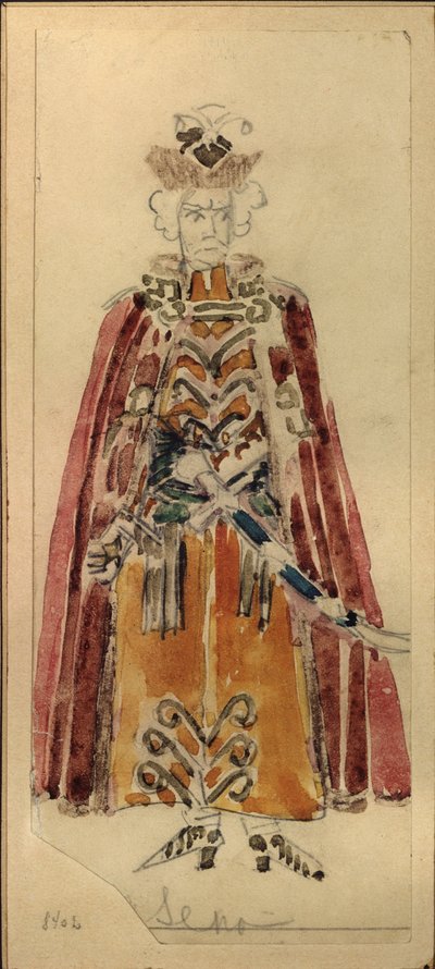 Kostuumontwerp voor de opera Mazepa door P.I. Tsjaikovski door Mikhail Aleksandrovich Vrubel