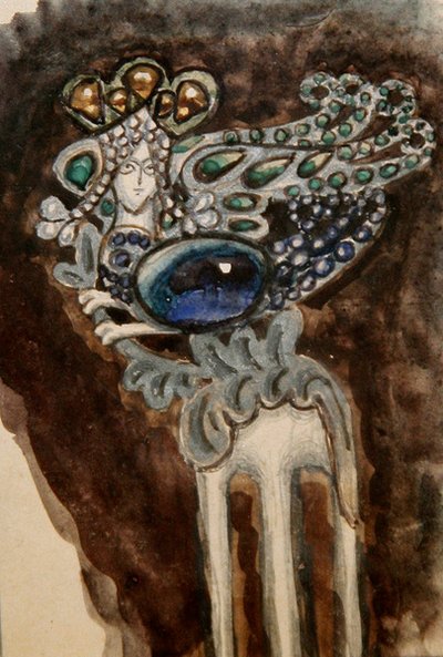 Ontwerp voor een sierkam voor prinses Maria Tenisheva, c.1900-10 door Mikhail Aleksandrovich Vrubel