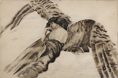Vliegende demon, 1890-1891 door Mikhail Aleksandrovich Vrubel