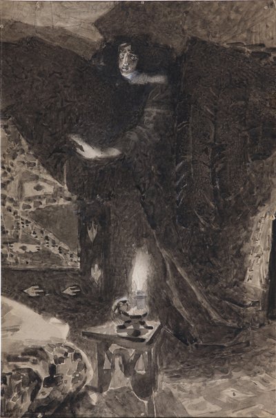 Illustratie bij het gedicht De Demon door Mikhail Lermontov, 1890-1900 door Mikhail Aleksandrovich Vrubel