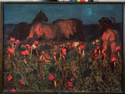 De nacht valt door Mikhail Aleksandrovich Vrubel