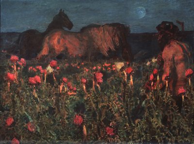De nacht komt, 1900 door Mikhail Aleksandrovich Vrubel