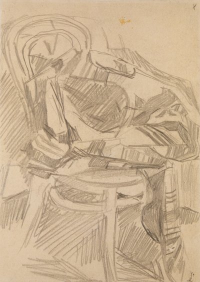 Plaid op de stoel door Mikhail Aleksandrovich Vrubel