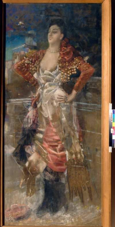 Portret van de danseres en actrice Caroline Otero, bekend als La Belle Otero door Mikhail Aleksandrovich Vrubel