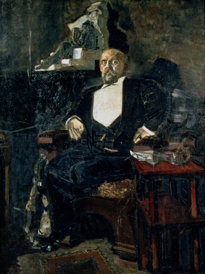 Portret van Savva Mamontov, de Oprichter van de Eerste Privé Opera door Mikhail Aleksandrovich Vrubel