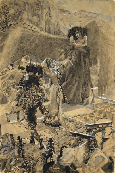 Tamaras dans. Illustratie bij het gedicht De Demon van Mikhail Lermontov, 1890-1891 door Mikhail Aleksandrovich Vrubel
