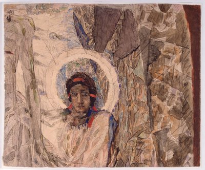 Engelenhoofd door Mikhail Aleksandrovich Vrubel