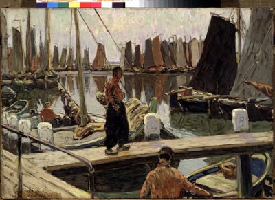 Zeilboten, kalmte door Mikhail Alexandrovich Demianov
