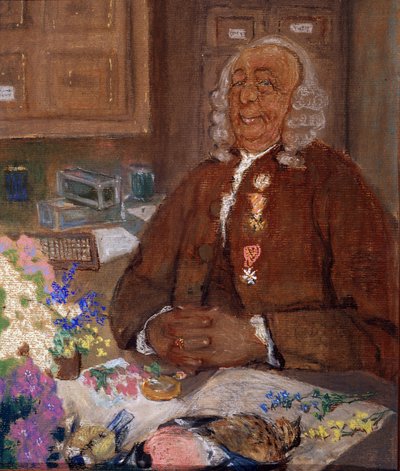 Portret van Carl von Linné (1707-1778), Zweeds natuuronderzoeker door Mikhail Dmitrievich Ezuchevsky