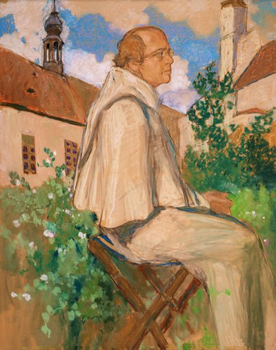 Portret van de geneticus Johann Gregor Mendel, 1926 door Mikhail Dmitrievich Ezuchevsky